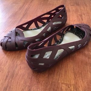 RARE Melissa + Jason Wu cutout jellies flats MAUVE